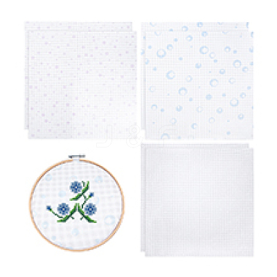 6Pcs 3 Colors 11CT Cross Stitch Fabric Sheets AJEW-PH0006-56-1