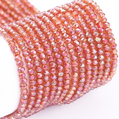 Electroplate Glass Beads Strands EGLA-F149-FR-01-1