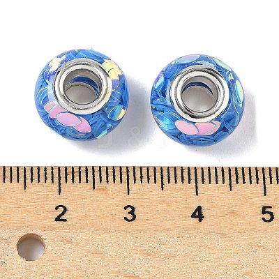 Transparent Resin Rondelle European Beads RESI-S023-28-1