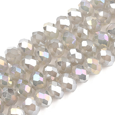 Electroplate Glass Beads Strands EGLA-A034-J8mm-B09-1