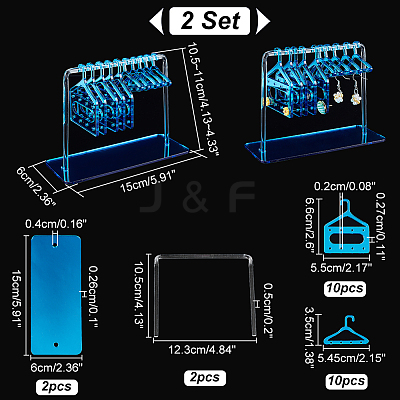 2 Sets Acrylic Earring Display Hanger Rack EDIS-PH0001-42B-1