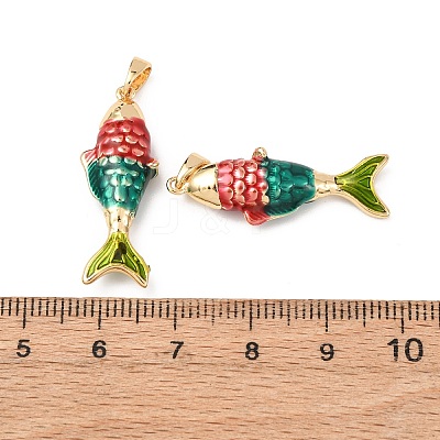 Sea Animals Brass Enamel Pendants KK-F917-01C-01-1