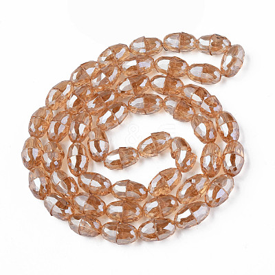Electroplate Transparent Glass Beads Strands EGLA-N002-35-F02-1