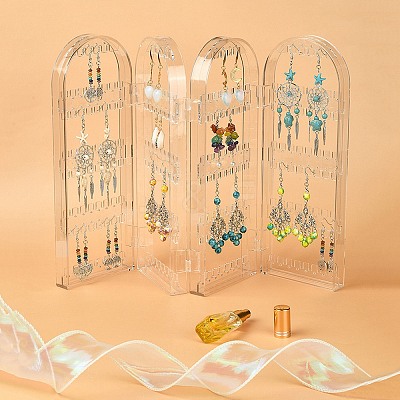 4 Foldable Screen Acrylic Earring Display Stands EDIS-N010-02-1