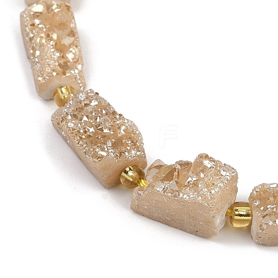 Electroplated Natural Druzy Agate Beads Strands G-R012-A02-01-1