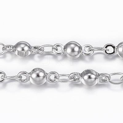 Tarnish Resistant 304 Stainless Steel Bar Link Chains CHS-H009-20P-1