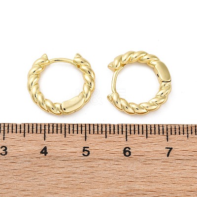 Brass Twisted Rope Chunky Hinged Huggie Hoop Earrings for Women EJEW-P196-25G-1