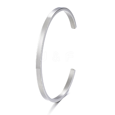 Non-Tarnish 304 Stainless Steel Cuff Bangles X-BJEW-K173-02P-1