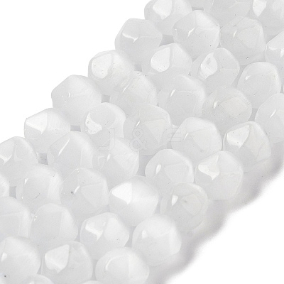 White Cat Eye Beads Strands G-Q169-E10-01-1