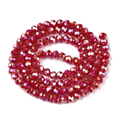 Electroplate Glass Beads Strands EGLA-A044-P4mm-B15-1