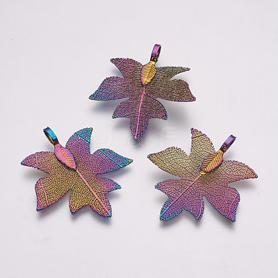 Autumn Theme Natural Leaf Pendants KK-F747-F-1