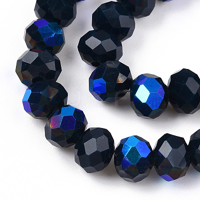 Electroplate Opaque Solid Color Glass Beads Strands LS-EGLA-A034-P6mm-L22-1