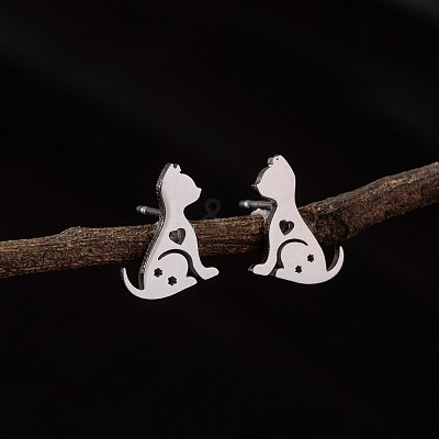 Stainless Steel Small Animal Stud Earrings for Women PW-WG5B49B-14-1