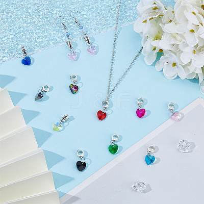40Pcs 10 Colors Glass European Dangle Charms PALLOY-FI00003-1
