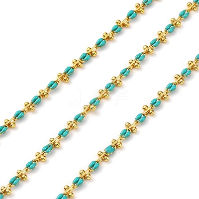 Brass Enamel Link Chains CHC-L050-07G-01-1
