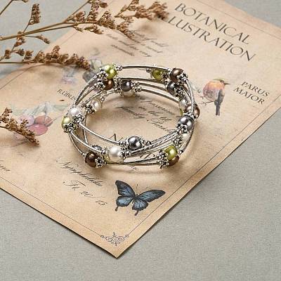 Five Loops Fashion Wrap Bracelets BJEW-JB05512-01-1
