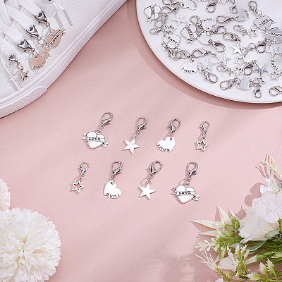 40Pcs 4 Styles Zinc Alloy Shoe Charms HJEW-ME0001-26-1