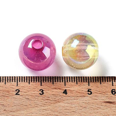 UV Plated Transparent Acrylic Beads OACR-Z013-10-1