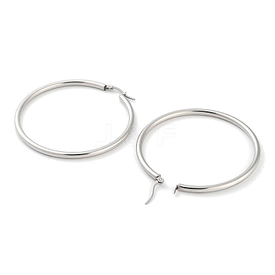 Non-Tarnish Ring 304 Stainless Steel Hoop Earrings for Women Men EJEW-B049-01H-P-1