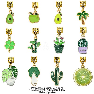 Plants Theme Alloy Enamel Pendants PALLOY-FS00008-1