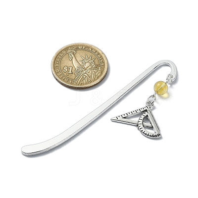 5Pcs 5 Style Cross Ruler Scroll Alloy Pendant Bookmark AJEW-TA00013-1
