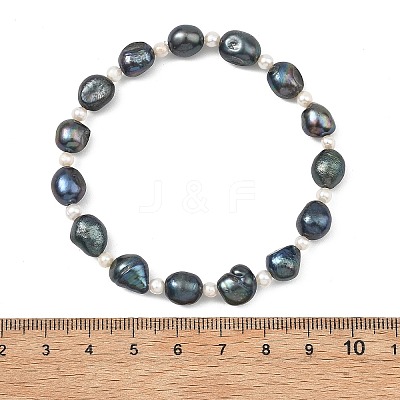Potato Natural Cultured Freshwater Pearl Beads Stretch Bracelets for Women BJEW-JB13777-1