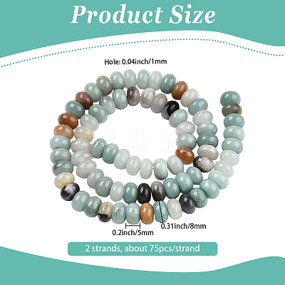 2 Strands Natural Flower Amazonite Beads Strands G-PA0001-86-1