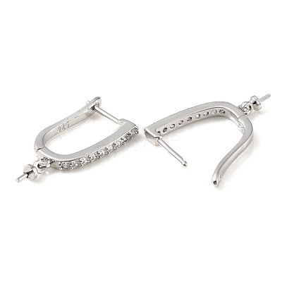 Rack Plating Brass Micro Pave Cubic Zirconia Hoop Earring Finding KK-C021-12P-1