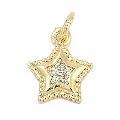 Brass Micro Pave Cubic Zirconia Pendants KK-Q028-39G-1