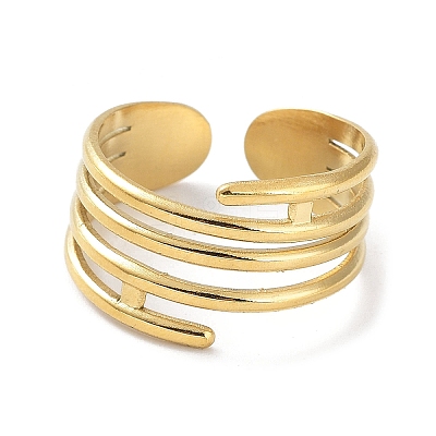 304 Stainless Steel Open Cuff Rings RJEW-L109-011G-1