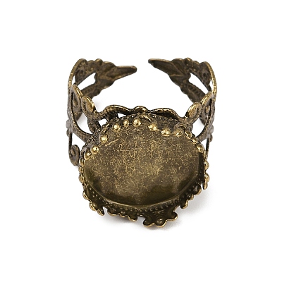 Cuff Brass Ring Cabochon Settings KK-G020-A-1