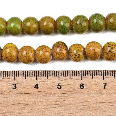 Handmade Fancy Antique Glazed Porcelain Ceramic Round Beads Strands PORC-L019-8mm-M-1