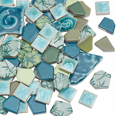 500G 4 Styles Mosaic Tiles Porcelain Cabochons DIY-SP0007-72-1