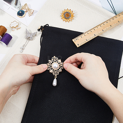 4 Sets 4 Styles Polyester Wall Hanging Brooch Jewelry Banner Holder DIY-FH0008-24-1