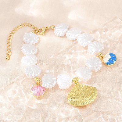 Ocean Brass Enamel Charm Bracelets for Women KK-CBA68DA-15B-G-1