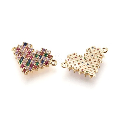 Brass Micro Pave Cubic Zirconia Links ZIRC-F101-02-1
