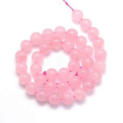 Natural Rose Quartz Round Beads Strands G-O047-04-10mm-1
