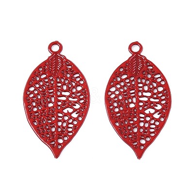 Spray Painted Hollow 430 Stainless Steel Pendants STAS-N121-07A-1