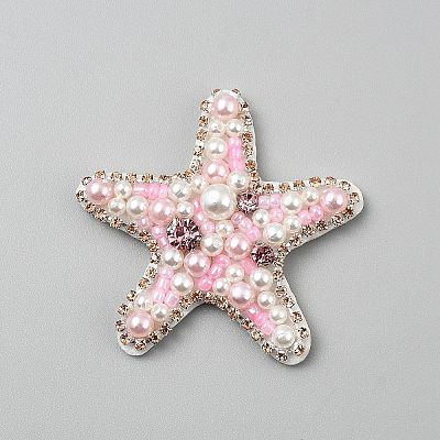 Embroidery Cloth Rhinestone Sew On Patches DIY-WH0671-048A-1