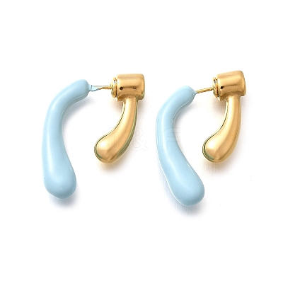 304 Stainless Steel Stud Earrings EJEW-C133-04G-03-1