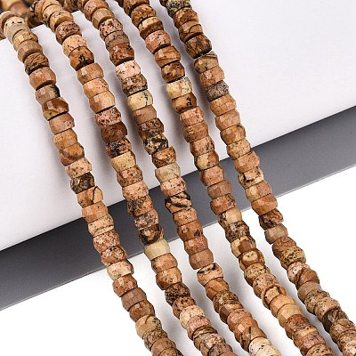 Natural Picture Jasper Beads Strands LS-G-Q606-46A-14-1