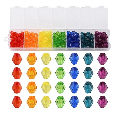 315Pcs 7 Colors Transparent Acrylic Beads TACR-YW0001-77-1