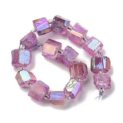 Electroplated Natural Quartz Beads Strands G-G767-02-19-1