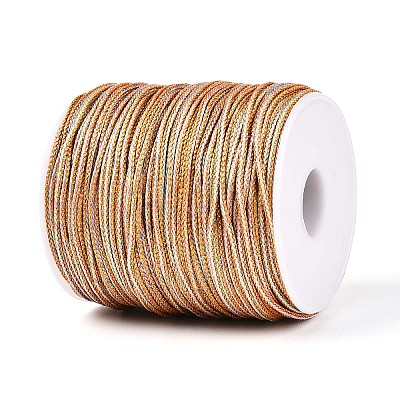 100M Segment Dyed Round Nylon & PET & Polyester Metallic Braided Cord OCOR-N009-01C-1