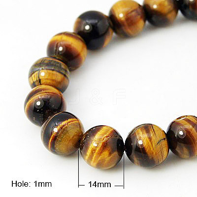 Natural Tiger Eye Beads Strands G-G099-14mm-5-1