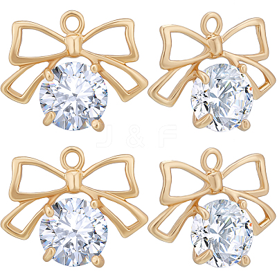 12pcs Clear Cubic Zirconia Charms KK-BBC0013-85-1