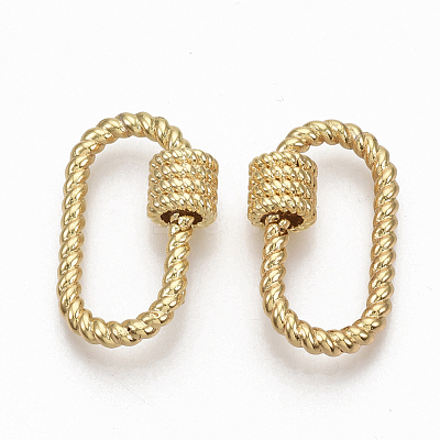 Brass Screw Carabiner Lock Charms KK-T047-02G-1