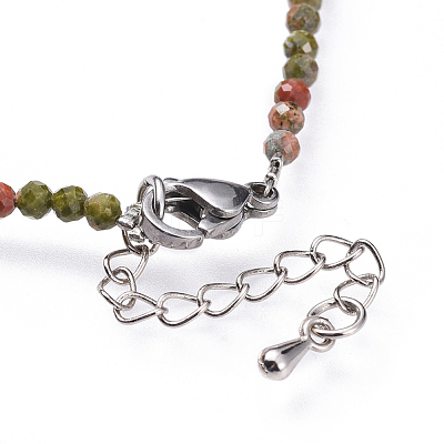 Natural Unakite Beaded Necklaces NJEW-JN02492-05-1