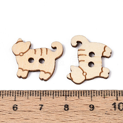 Cat Shape Wood Buttons BUTT-T013-13B-1
