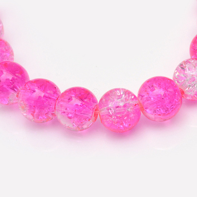 Baking Paint Crackle Glass Beads Strands X-CCG-S001-6mm-09-1